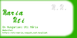 maria uti business card