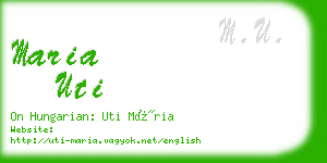 maria uti business card